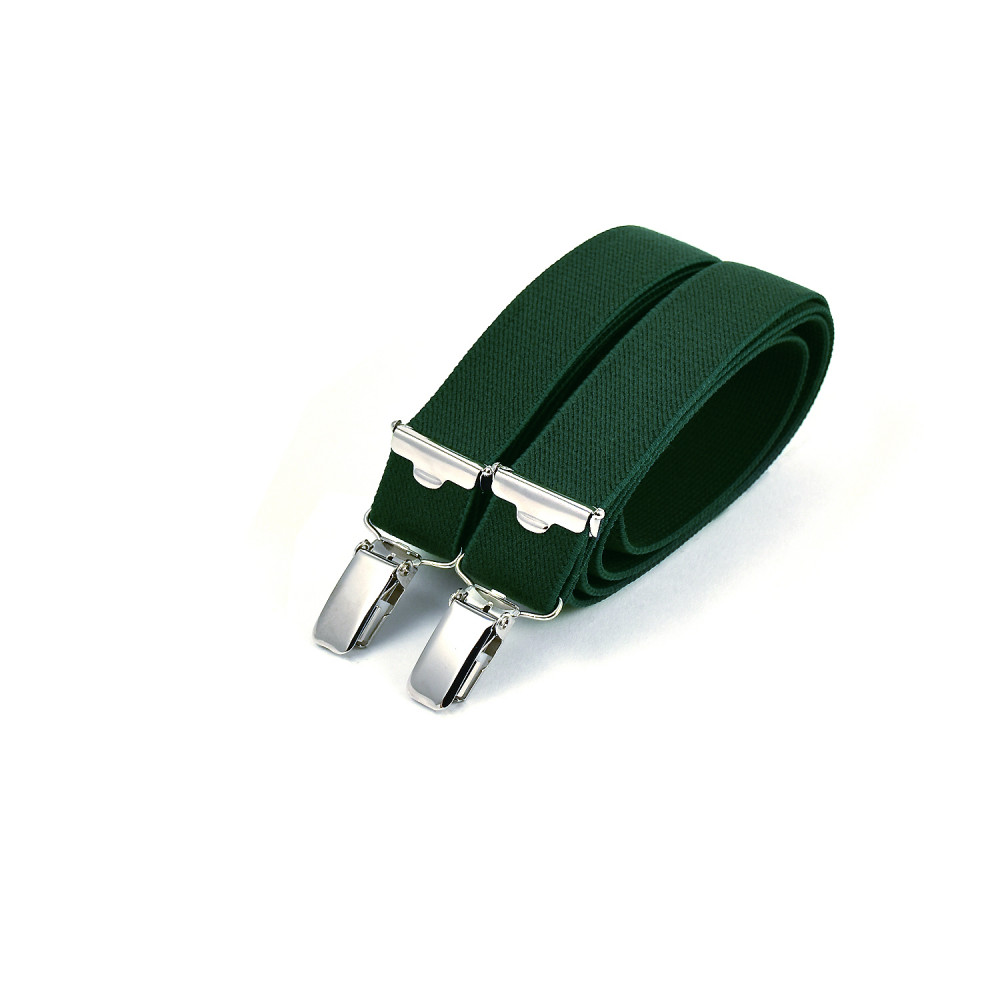Thin clip-on braces – Textured bottle green