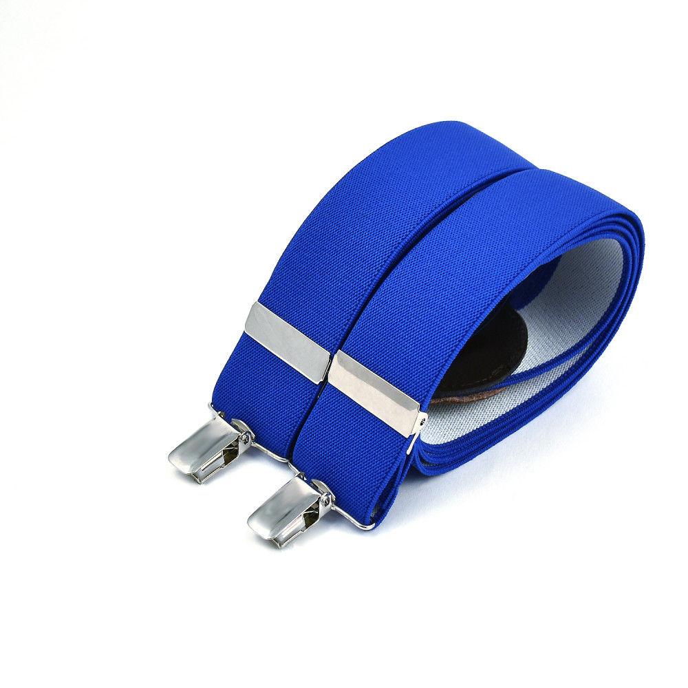 Wide clip-on braces – Royal blue